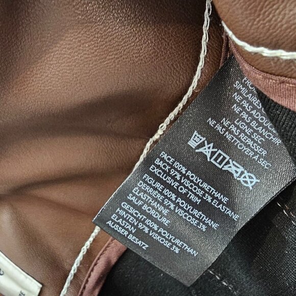 Anthropologie Maeve The Colette Cropped Wide Leg Pant,Faux-Leather, Stitch, 27 - Picture 9 of 10